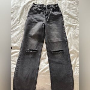 Beginning Boutique Wide-Leg Jeans Black